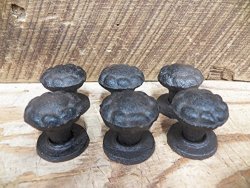 HD006T- Lot Of 6 Very Primitive & Rustic Roundish Knob Drawer Door Pull 1 Inch