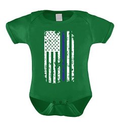 Thin Blue Line American Flag Bodysuit Newborn Kelly Green