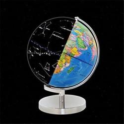 Interactive Wangjiangli World Illuminated Globe For Kids - 2-IN-1 Standing Political Earth Sphere By Day & Glowing Star Constellation Map At Night