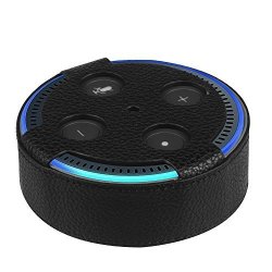 Fintie Protective Case For Amazon Echo Dot Fits All-new Echo Dot 2ND Generation Only - Premium Vegan Leather Cover Sleeve Skins Black
