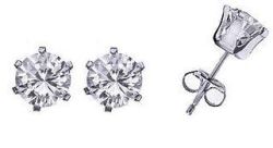 Cubic Zirconia Stainless Steel Sparkling Earrings