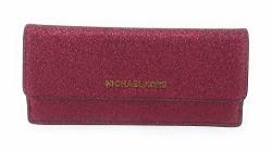 Michael Kors Jet Set Travel Giftables Leather Flat Wallet Cranberry