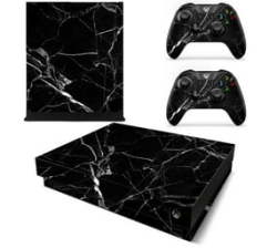 Decal Skin For Xbox One X: Black Marble