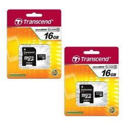 Huawei Ascend II Cell Phone Memory Card 2 X 16GB Microsdhc Memory Card With Sd Adapter 2 Pack