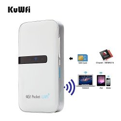 Kuwfi 4G LTE Pocket Wifi Router Unlocked LTE 4G Mobile Wifi Hotspot Portable 4G Router With Sim Card Slot Goods For Travel And Business