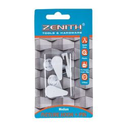 Zenith Picture Hook & Pin Medium For 4KG - 10 Pack
