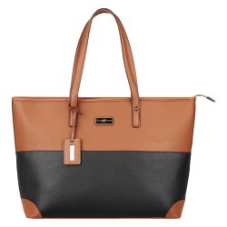 Supanova Supa Nova Pebble Ladies 15.6 Laptop Handbag Black Brown