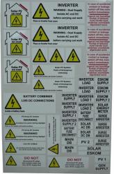 Esq Solarix Hazard And Warning Installation Labels - A4 Sheet Easy To Apply Quality Vinyl Stickers Tail