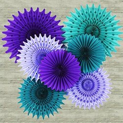 Mermaid Birthday Party Supplies under The Sea Party Supplies Teal Purple Lavender Tissue Paper Fan Tissue Pom Pom Flower mermaid frozen Party Supplies Mermaid Decorations Baby