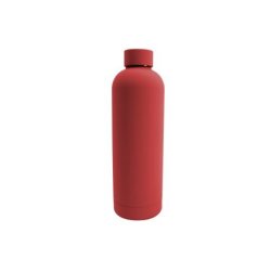 Vacuum Bottle Velvet Touch Stainless Steel With Matte Rubber Coating 500ML-RED