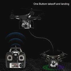 Nesee Rc Quadcopter 1080P Wide Angle Lens 270 Degree Rotating HD Camera Drone Fpv Gift Black