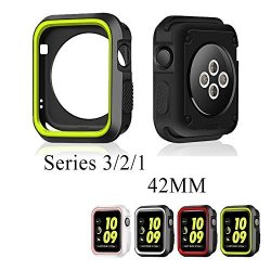 Apple Watch Case 42MM Didadi Iwatch Case Cover Protector Shock-proof Scratch-resistant Iwatch Bumper Cover For Apple Watch Series 3 2 1 Nike Sport Edition - Black Yellow
