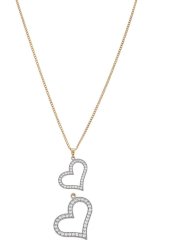 9CT 925 Gold Fusion Cz Heart Pendant With Chain - 820490