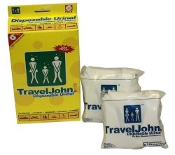 Traveljohn- Disposable Urinal With Super Absorbent Pad 6 Pack - Unisex