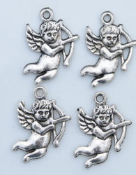 Charms - Antique Silver - Cupid Angel - 20x16mm