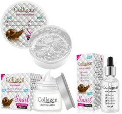 Collagen Snail Skin Repairing Face Serum Cream & Soothing Gel