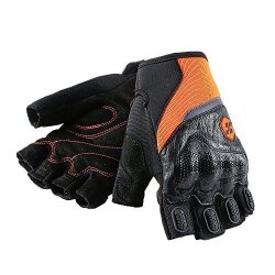 Ilm Atv Bmx Mx Mtb Riding Cycling Dirt Bike Fingerless Gloves Touchscreen Motorcycle Motocross Sports Men Women Orange Half Finger XXL