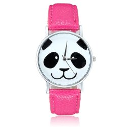 Fashion Cute Panda Pattern Pu Leather Band Analog Quartz Wrist Watch