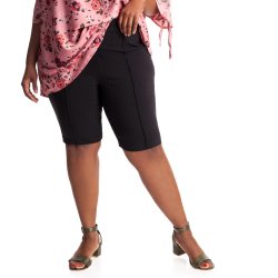 Donnay Plus Size Comfort Waist Bermuda Shorts - Black