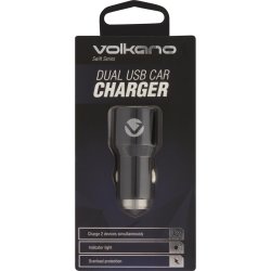 Volkano Swift X2 Series Dual USB Car Charger Blk