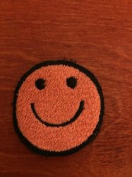 Orange Smiley Face Badge Patch
