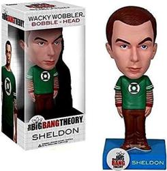Funko Big Bang Theory Wacky Wobbler Bobble Head Sheldon Green Lantern Shirt