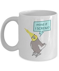 Bird Mind If I Scream Meme Yellow Cockatiel Bird Coffee Mugs