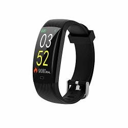 Hellopet F64C Smart Bracelet Color Screen IP68 Waterproof Bracelet Heart Rate Monitor Pedometer Activity Tracker Wristband For Android Ios Phone Smartwatch Black