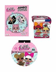 Mga Lol Gift Set -jumbo Coloring & Activity Book Stickerfitti 300 Stickers And Game Book Special Pen Gift Set