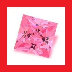Cubic Zirconium - Pink Ice Princess Cut - 1.73cts