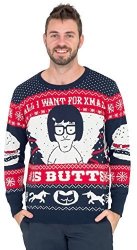 Bob's Burgers Tina All I Want For Xmas Is Butts Christmas Sweater Adult Xx-large