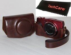 Techcare "ever Ready" Protective Leather Camera Case Bag For Canon Powershot SX720 Hs Canon Powershot SX710 Hs Digital Camera Dark Brown Canon Powershot SX710
