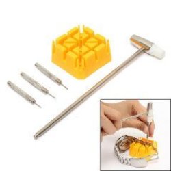 5PCS Watch Band Strap Holder Hammer Punch Pins Link Remover Watch Repair Tool Set