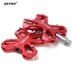 Alloy Bicycle Pedals Road Mountain Bmx Mountain Professional Slip-resistant Bike Parts Bici... - Red