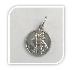 12MM St Christopher Sterling Silver Pendant