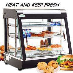 Nurxiovo 27 Inch Food Warmer Countertop Display Cases 3 Tier