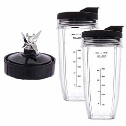 Ninja XSK2424 24-Ounce Nutri Ninja Cups With Lids (2-Pack), Black