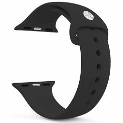 Vicstar: Sport Band For Apple Watch 44MM Soft Silicone Waterproof Replacement Band Iwatch Bands Wristband For Apple Watch Sport Series 4 Black