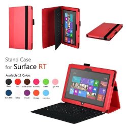 Elsse Premium Folio Case With Stand For Microsoft Surface Windows 8 Rt Does Not Fit Windows 8 Pro Version - Surface Rt Red
