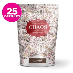 Promotional Overrun Nespresso Compatible 25 Capsules Chaos Dark Roast Lungo