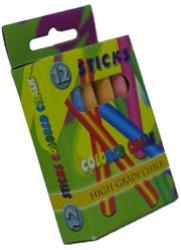 Kids Coloured Chalk Pack Of 12-NON-TOXIC Non Edible Allows For Smooth Drawing And Writing On Chalk Board Retail Packaging No Warranty   Product
