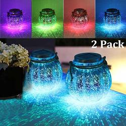 Maggift 2 Pack Solar Lanterns Outdoor Christmas Table Decorations Super Bright LED Lamp Outside Hanging Lights For Tree Table Yard Garden Patio Holiday Party