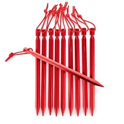 Kalili 9 Inch Lengthen Aluminum Alloy Y Shaped Tent Stakes Tent Pegs For Camping Hiking 10 Pcs
