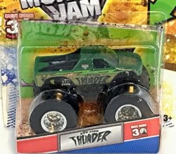 Hot Wheels 2012 1:64 Scale Monster Jam Monster Truck - M2D Camo Thunder With Grave Digger 30TH Anniversary Poster