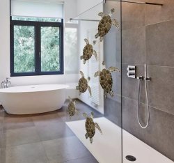 Turtle Set Shower Door Decals