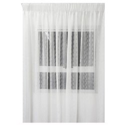 Matoc Readymade Curtain -dash Voile -white -taped -500CM W X 230CM H