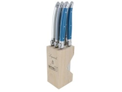 Laguiole By Andre Verdier Steak Knife Set With Stand 6-PIECE Azure