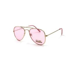 Pink Aviator Sunglasses - Uv Protection Metal Frame Pink Lenses