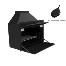 Avalon Build In Braai Complete Steel Black 900MM 900 X 490 X 690MM Includes Medium Base And Cowl
