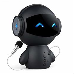 Huoguoyin Bluetooth Speaker Cute Intelligent Robot Bluetooth Speaker M10 MINI Smart-robot Super Bass Portable Bluetooth Speakers For Power Bank Music Gift Speaker Color : Silver